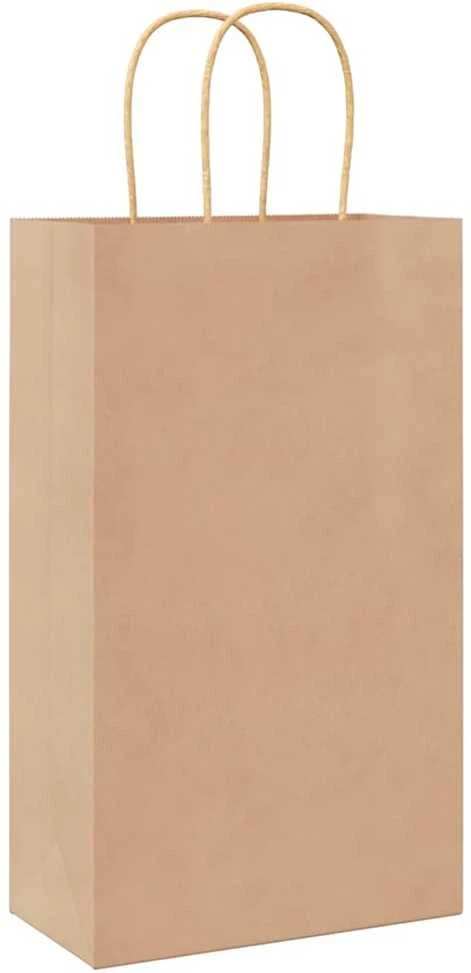 Popieriniai maišeliai, 50vnt., su rankenomis, rudos, 21x11x36cm