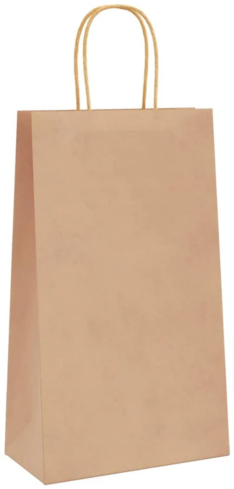Popieriniai maišeliai, 50vnt., su rankenomis, rudos, 21x11x36cm