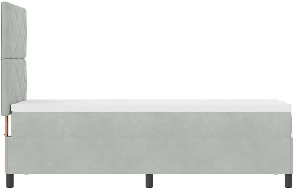 LED Čiužinio Lova Šviesiai pilka 80 x 200 cm Aksomas