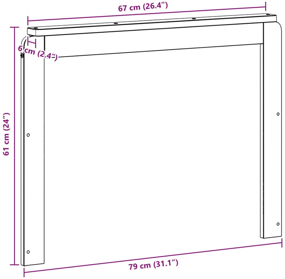 Porankiai 2 vnt. Balta 79 x 6 x 61 cm Kietos akacijos mediena