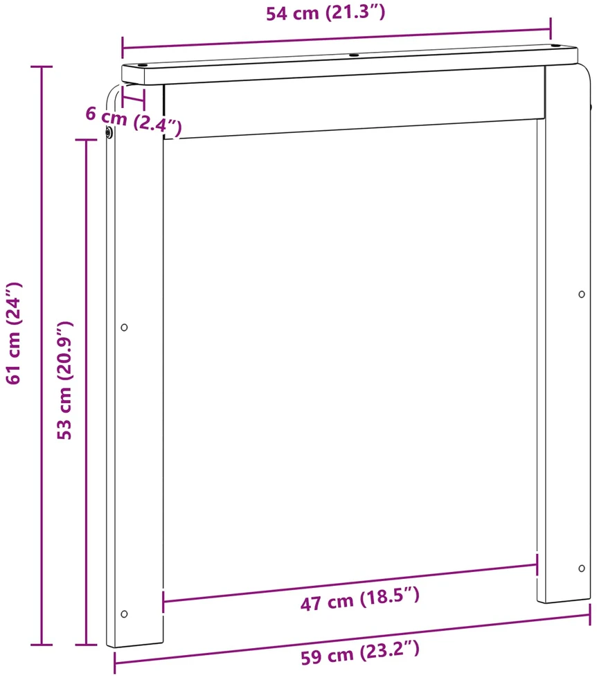 Porankiai 2 vnt. Ruda 59 x 6 x 61 cm Kietos akacijos mediena