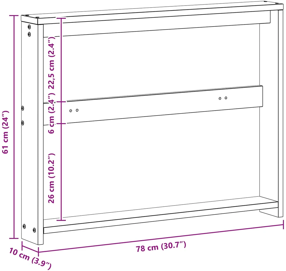 Porankių modulis 2 vnt. Balta 78,5 x 10 x 61 cm