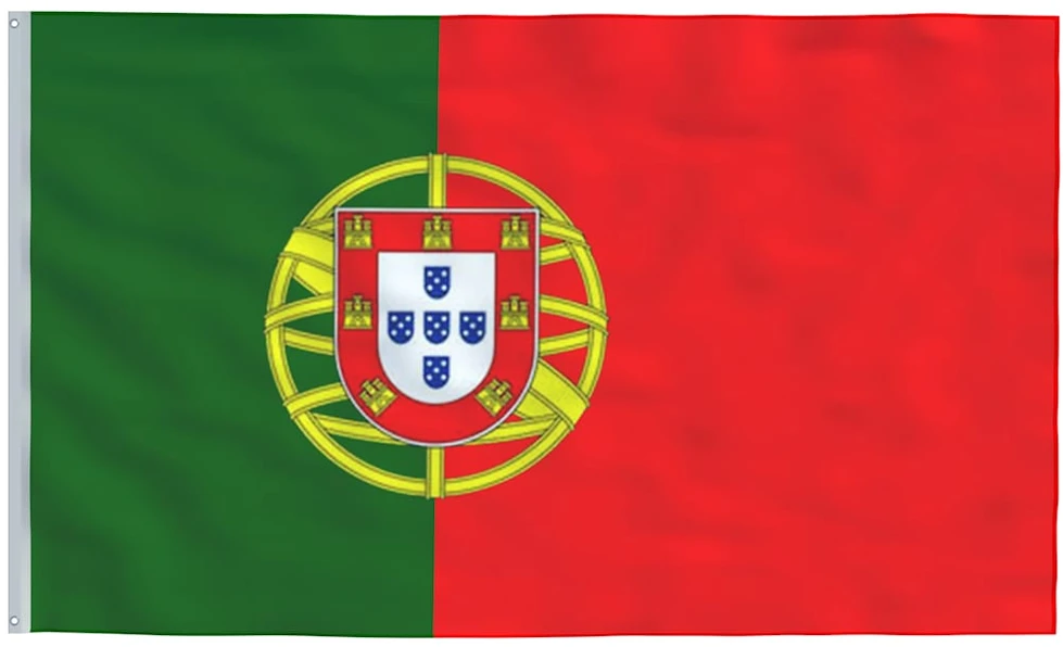 Portugalijos vėliava su stiebu, aliuminis, 5,55m