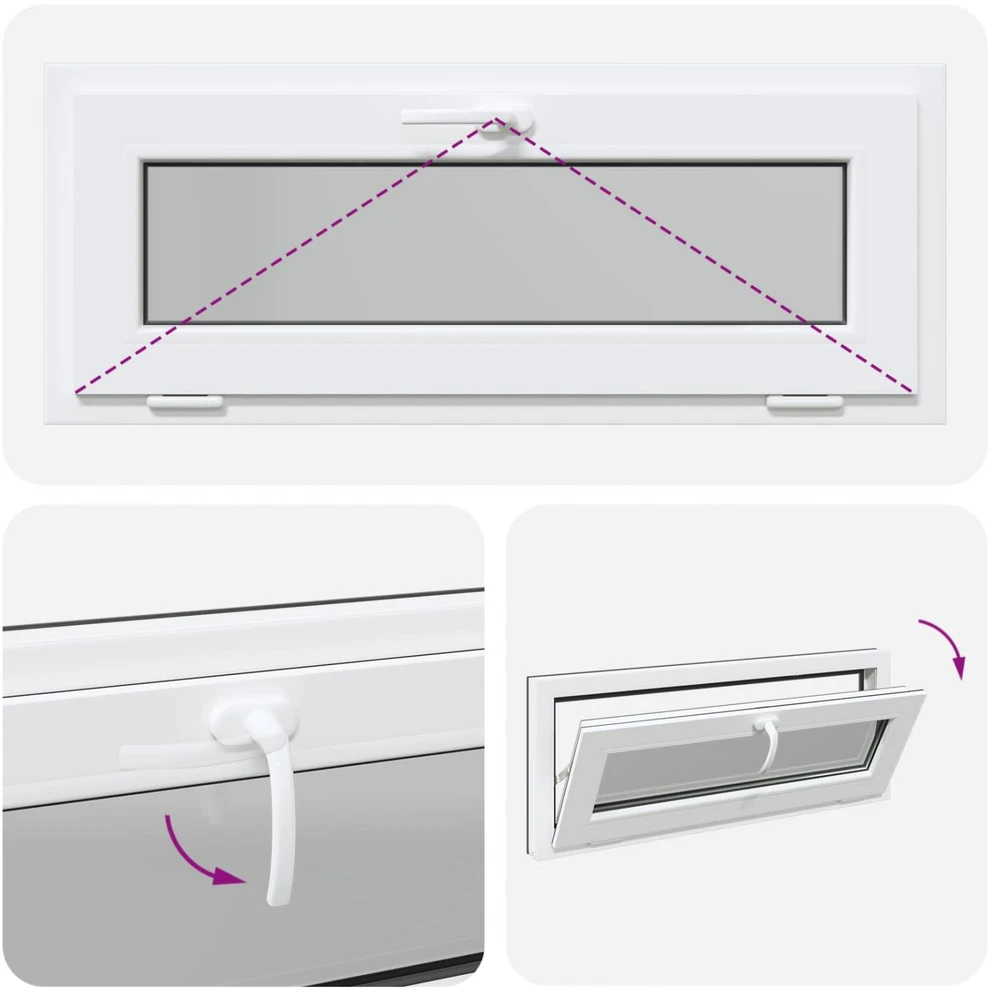 Požeminio lango RISOR 100 x 40 cm PVC ir stiklas