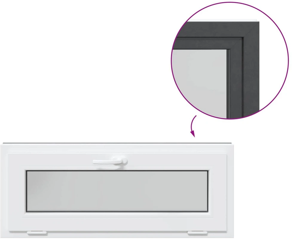 Požeminio lango RISOR 100 x 40 cm PVC ir stiklas