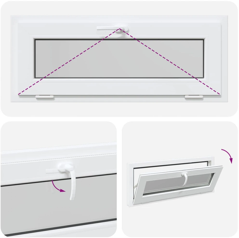 Požeminio lango RISOR 100 x 40 cm PVC ir stiklas