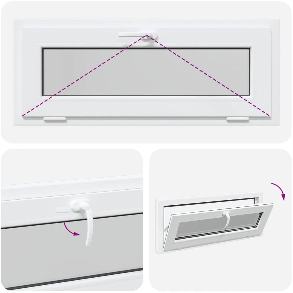 Požeminio lango RISOR 100 x 40 cm PVC ir stiklas