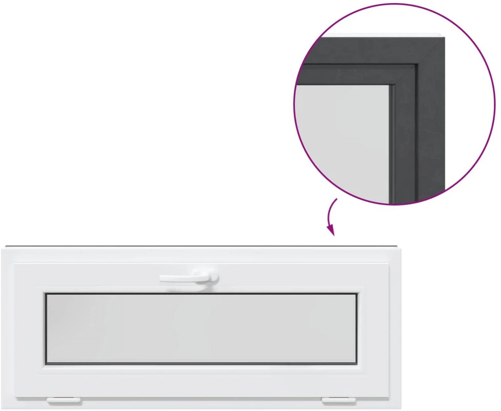 Požeminio lango RISOR 100 x 40 cm PVC ir stiklas