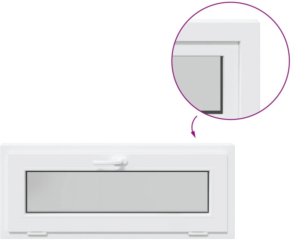 Požeminio lango RISOR 100 x 40 cm PVC ir stiklas