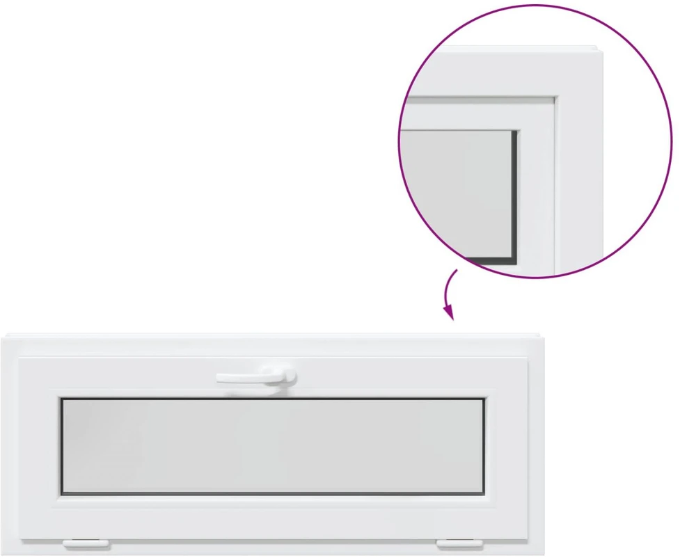 Požeminio lango RISOR 100 x 40 cm PVC ir stiklas