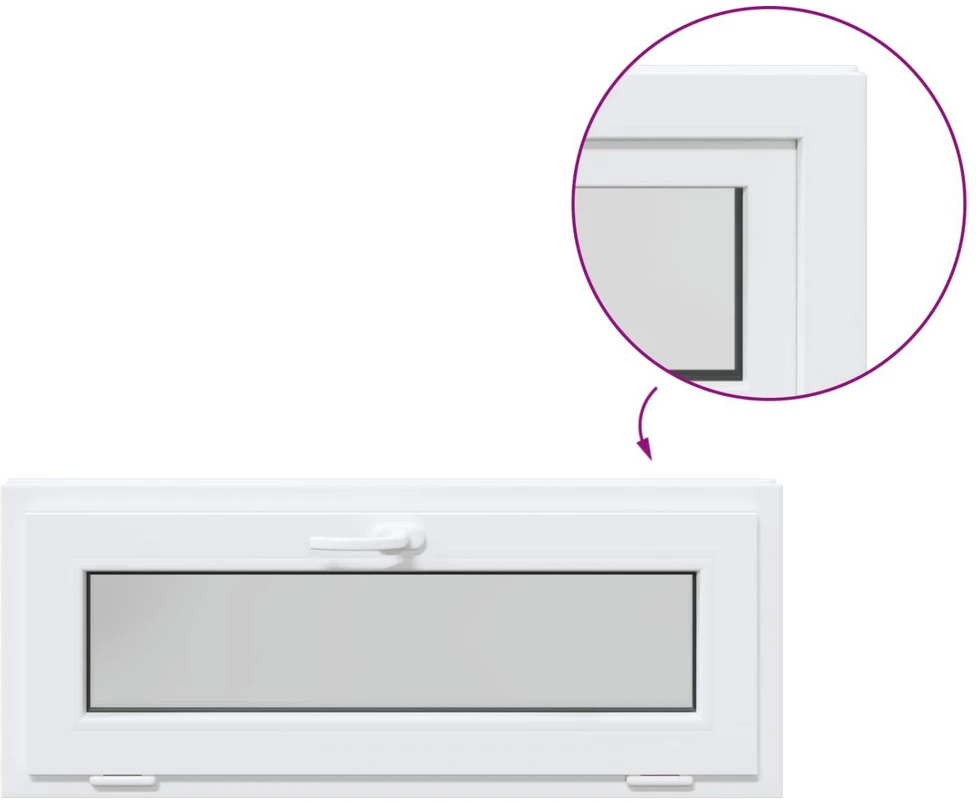 Požeminio lango RISOR 110 x 40 cm PVC ir stiklas