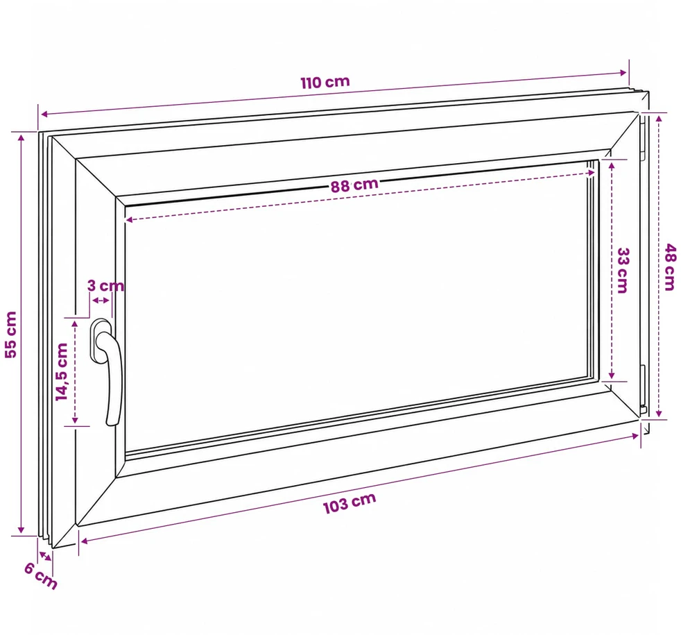 Bendras lango vidinis atspalvis baltas RISOR 110 x 55 cm
