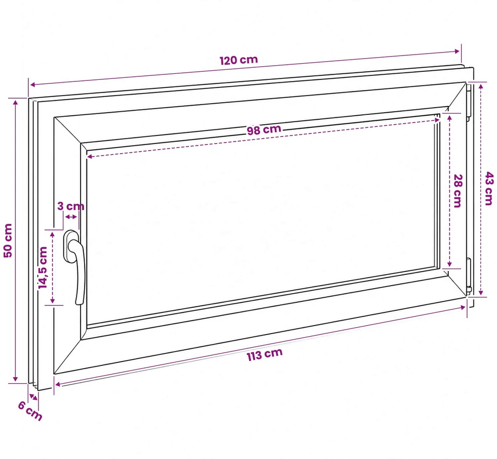 Bendras lango vidinis atspalvis baltas RISOR 120 x 50 cm