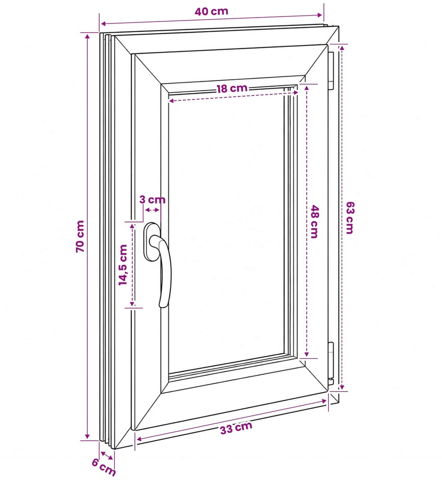 Bendras lango vidinis atspalvis baltas RISOR 40 x 70 cm