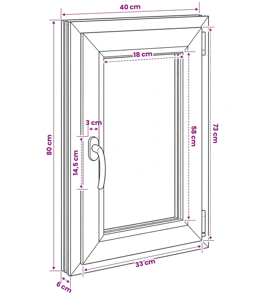 Bendras lango vidinis atspalvis baltas RISOR 40 x 80 cm