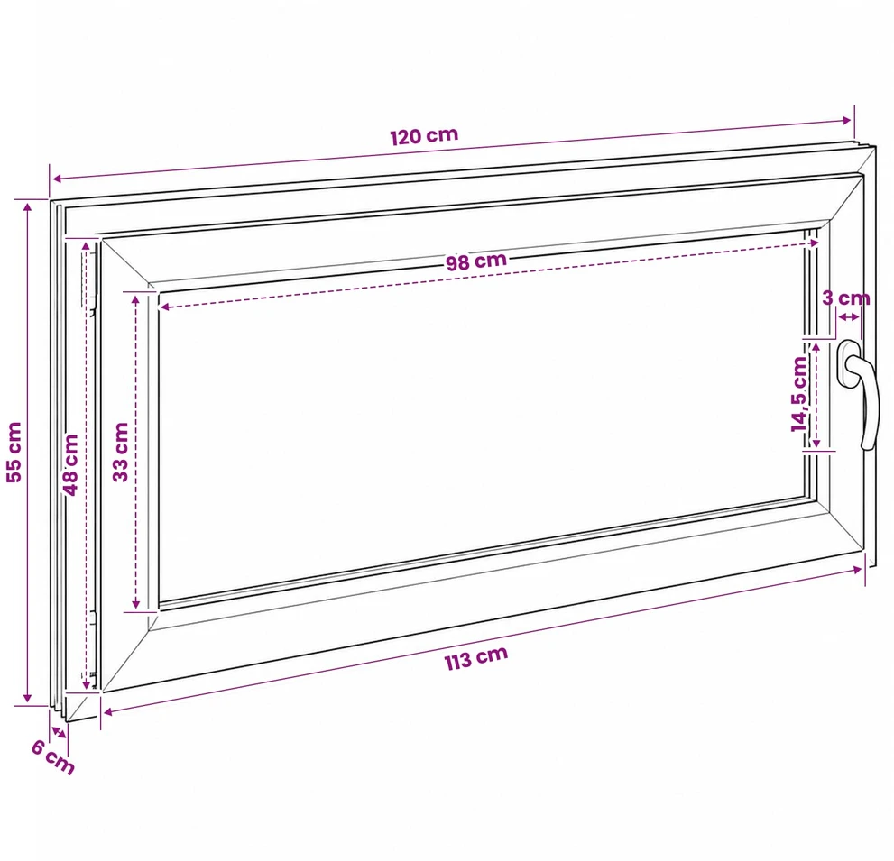 Bendras lango vidinis atspalvis baltas RISOR 50 x 55 cm