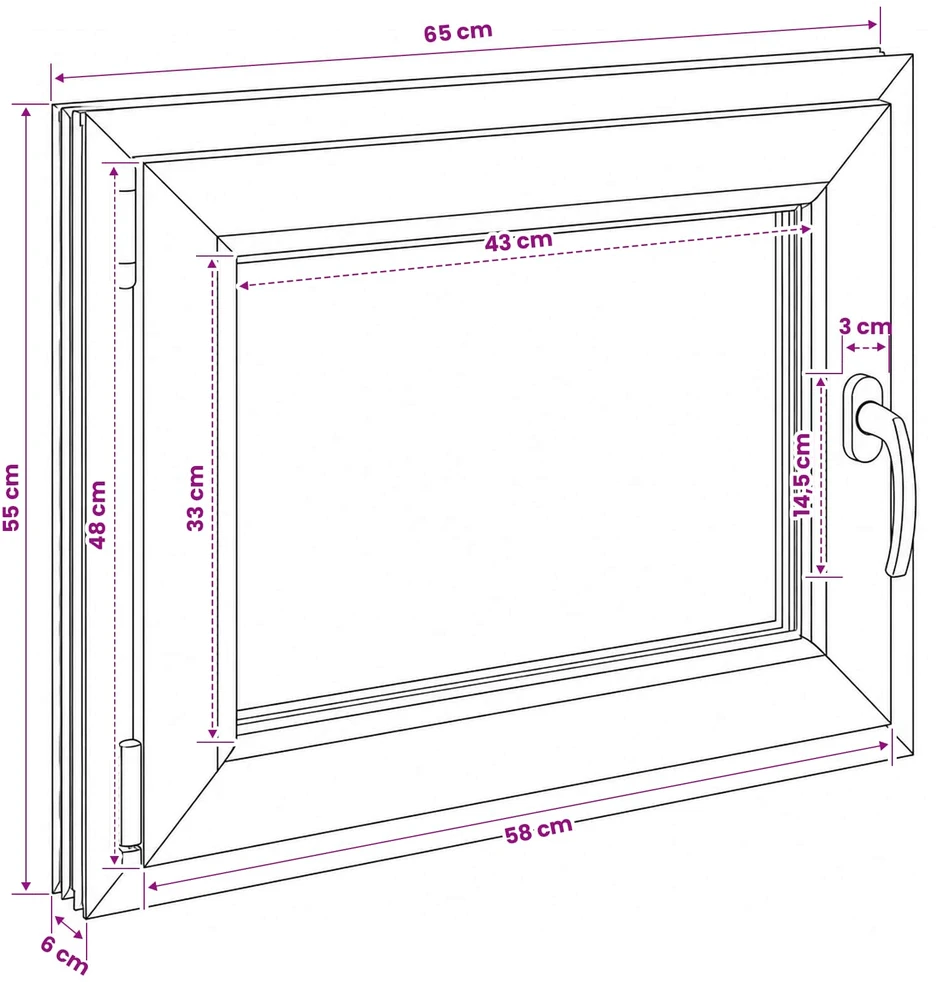 Bendras lango vidinis atspalvis baltas RISOR 50 x 55 cm