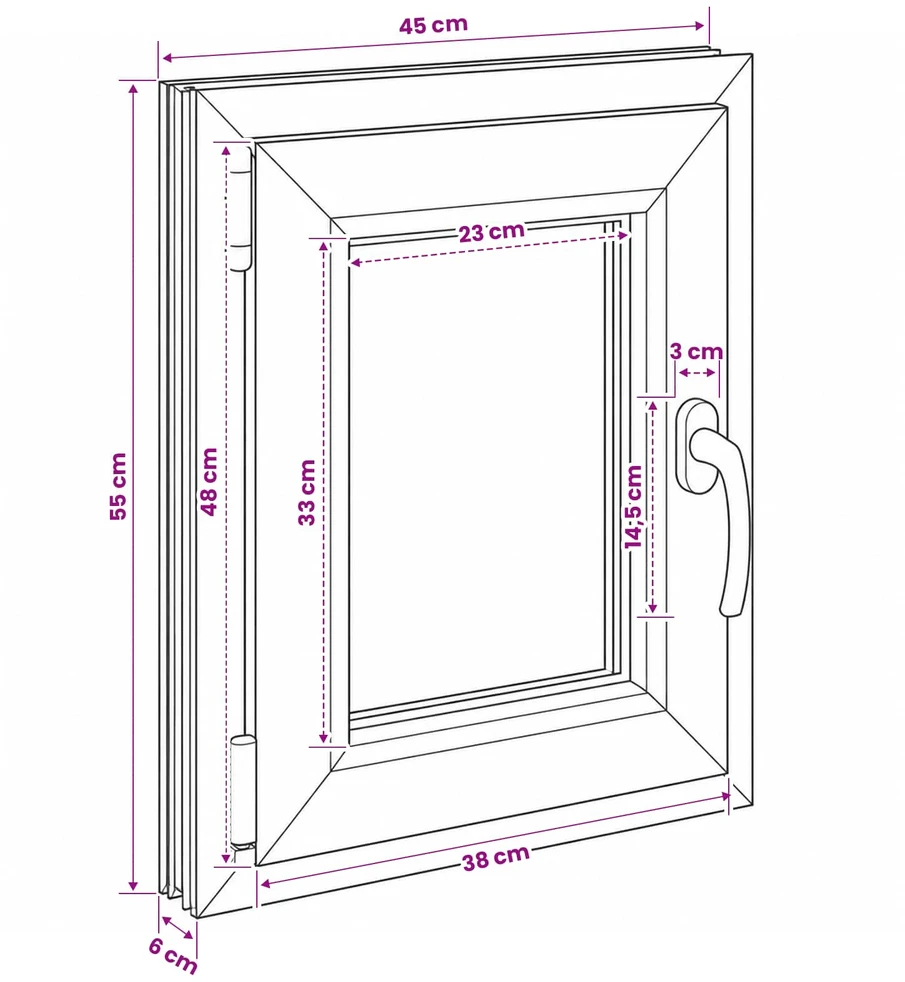 Bendras lango vidinis atspalvis baltas RISOR 50 x 55 cm