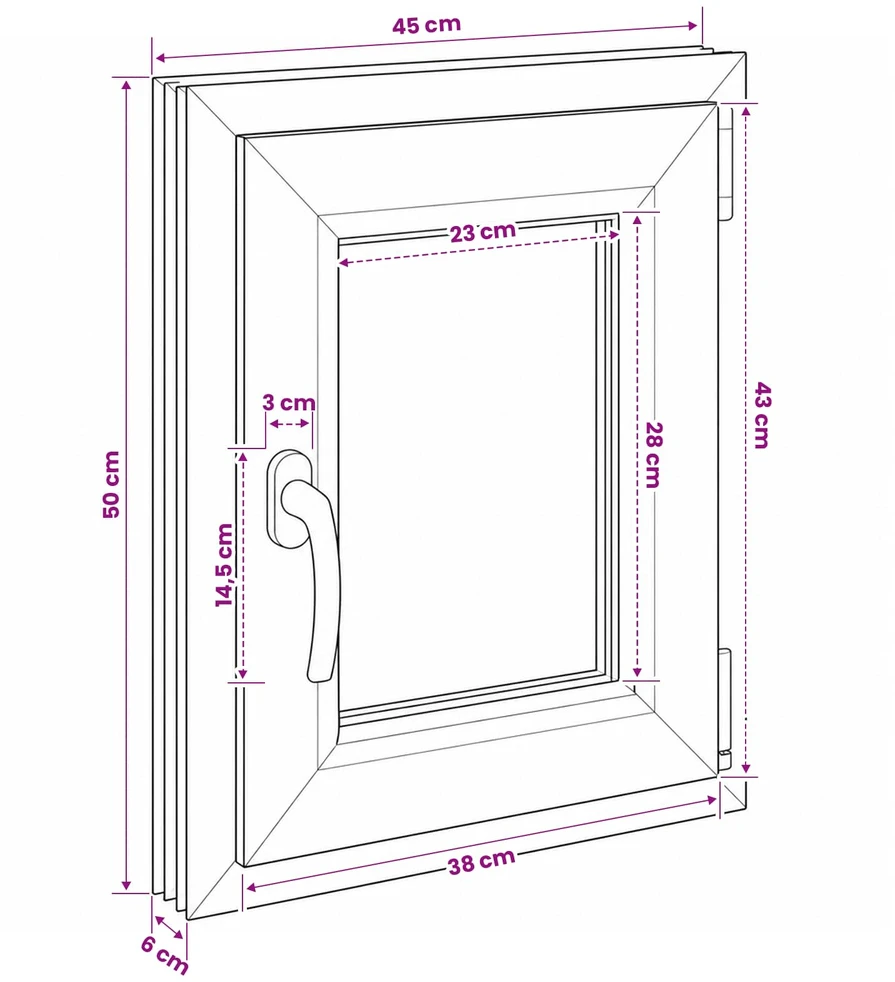 Bendras lango vidinis atspalvis baltas RISOR 45x 50 cm
