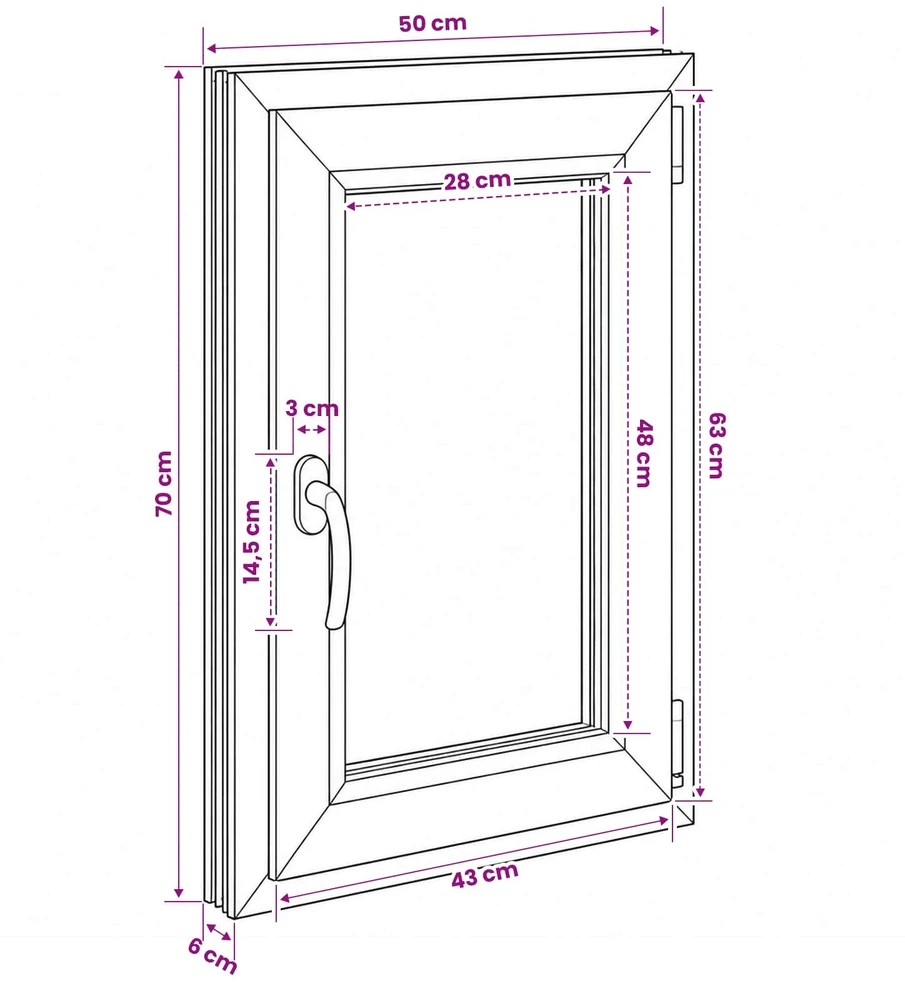 Bendras lango vidinis atspalvis baltas RISOR 50 x 70 cm