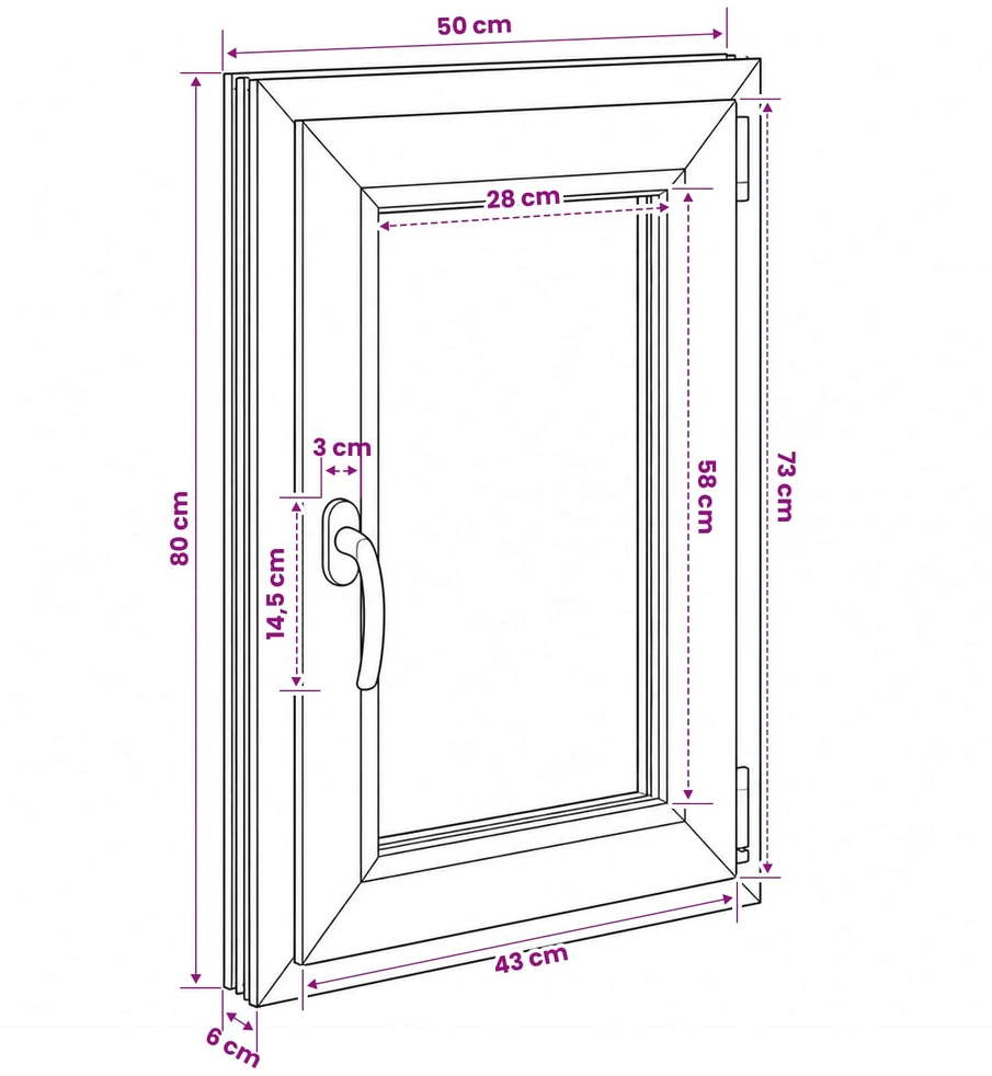 Bendras lango vidinis atspalvis baltas RISOR 50 x 80 cm