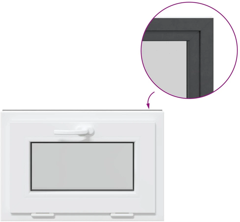 Požeminio lango RISOR 60 x 40 cm PVC ir stiklas