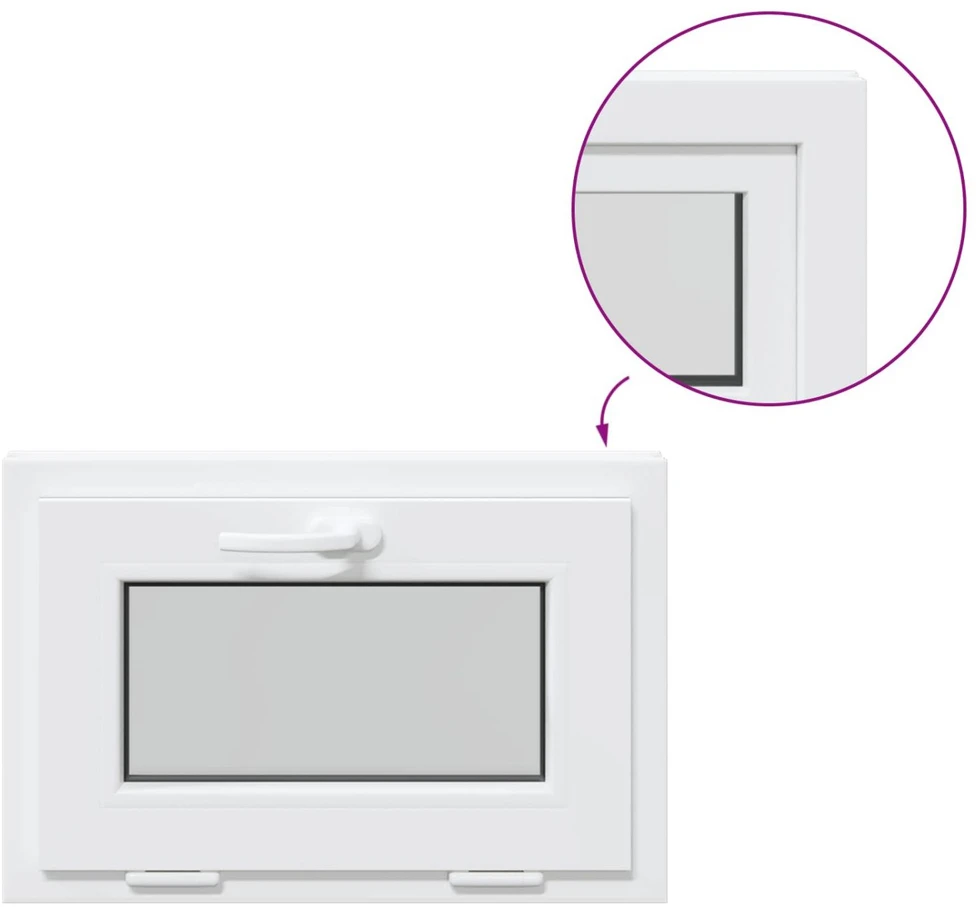 Požeminio lango RISOR 60 x 40 cm PVC ir stiklas