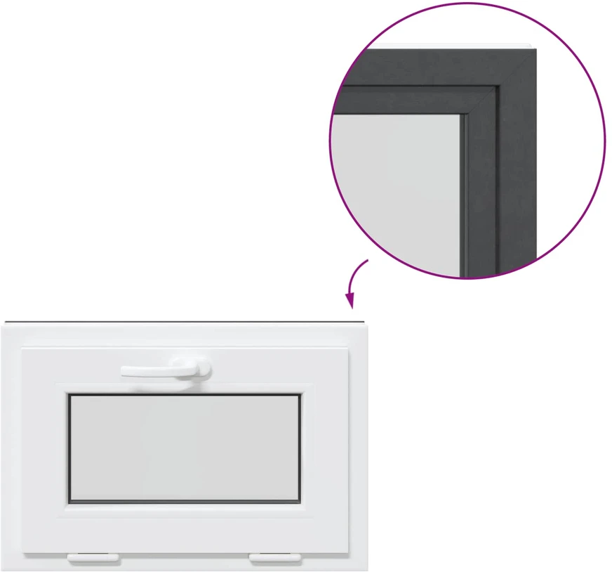 Požeminio lango RISOR 60 x 40 cm PVC ir skaidrus, lygus stiklas