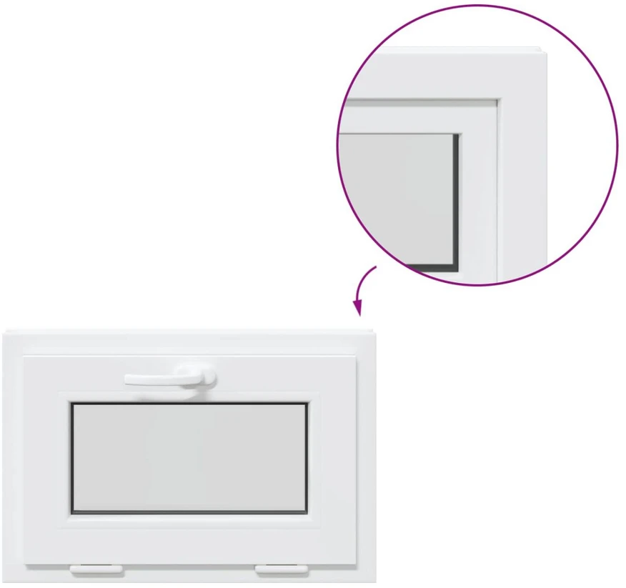 Požeminio lango RISOR 60 x 40 cm PVC ir stiklas