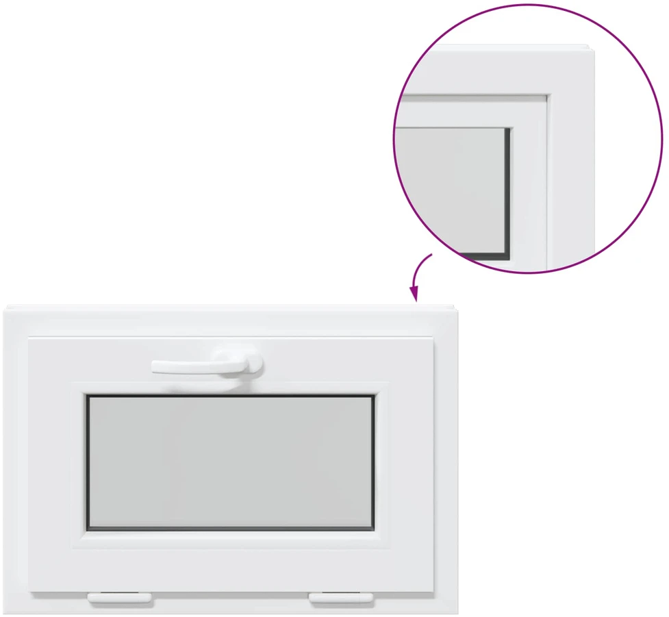 Požeminio lango RISOR 60 x 40 cm PVC ir skaidrus, lygus stiklas