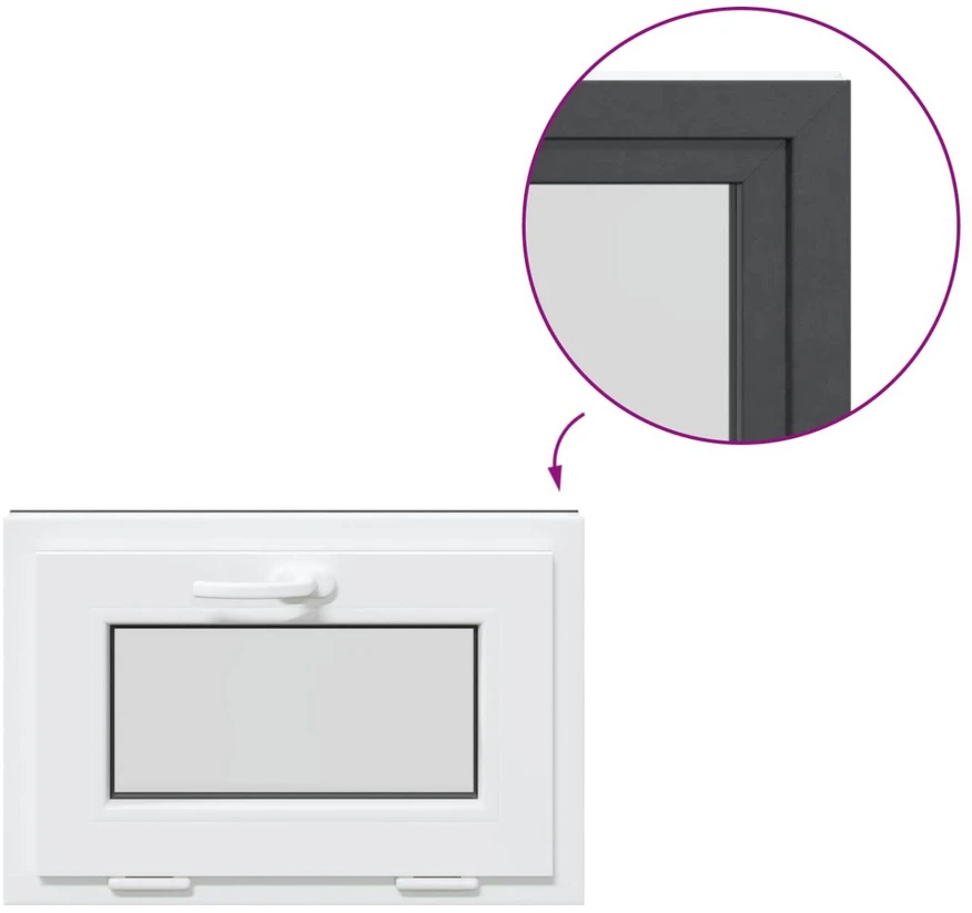 Požeminio lango RISOR 60 x 40 cm PVC ir stiklas