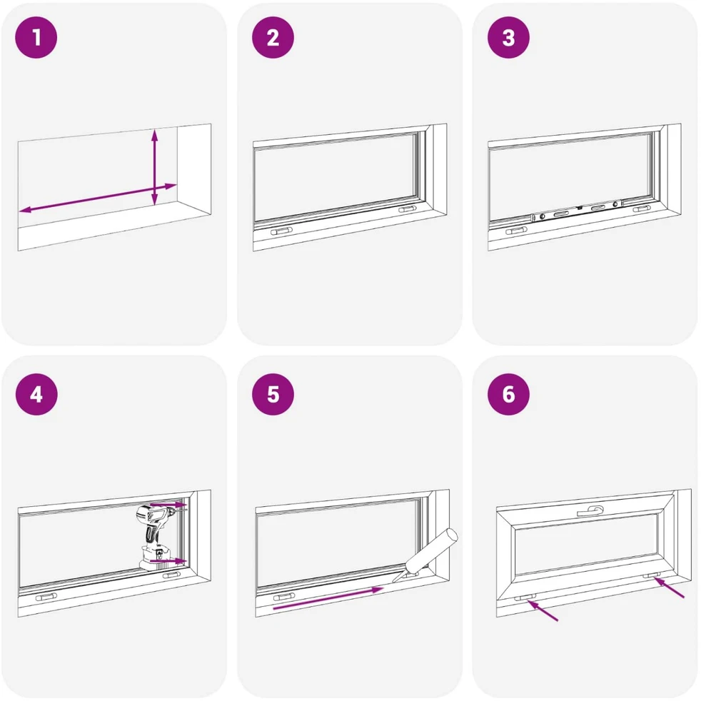 Požeminio lango RISOR 60 x 40 cm PVC ir stiklas