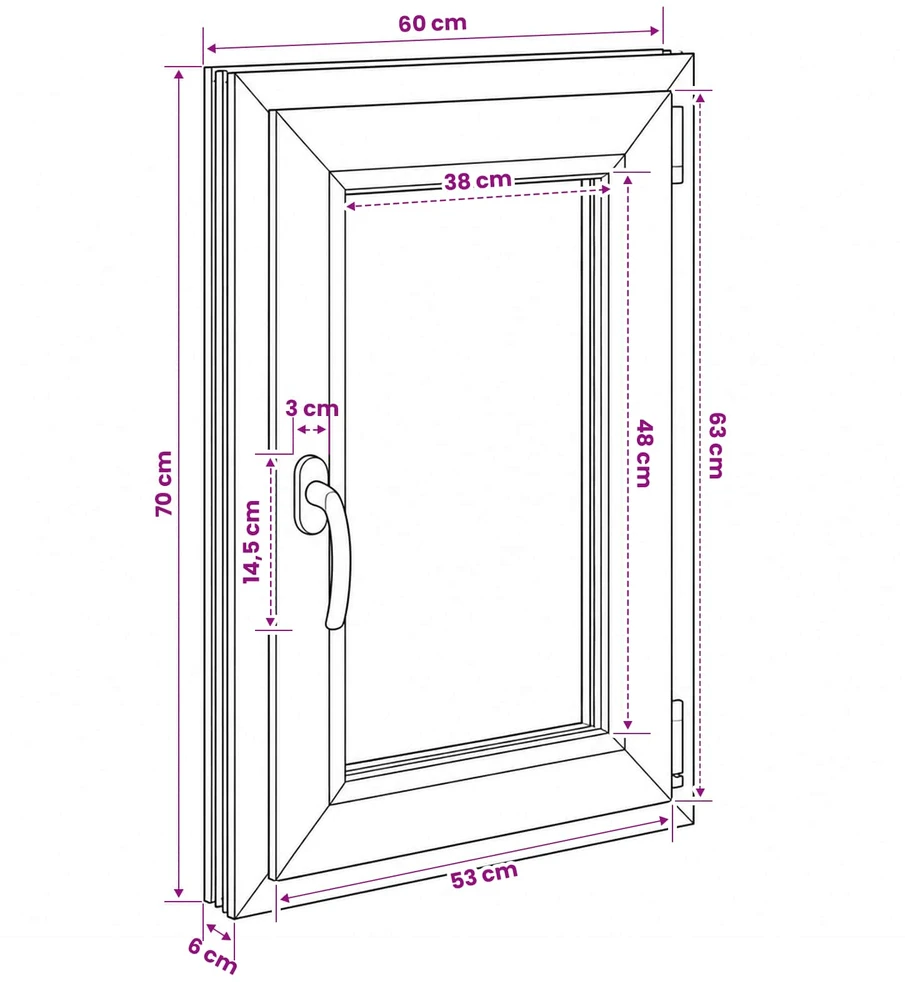 Bendras lango vidinis atspalvis baltas RISOR 60 x 70 cm