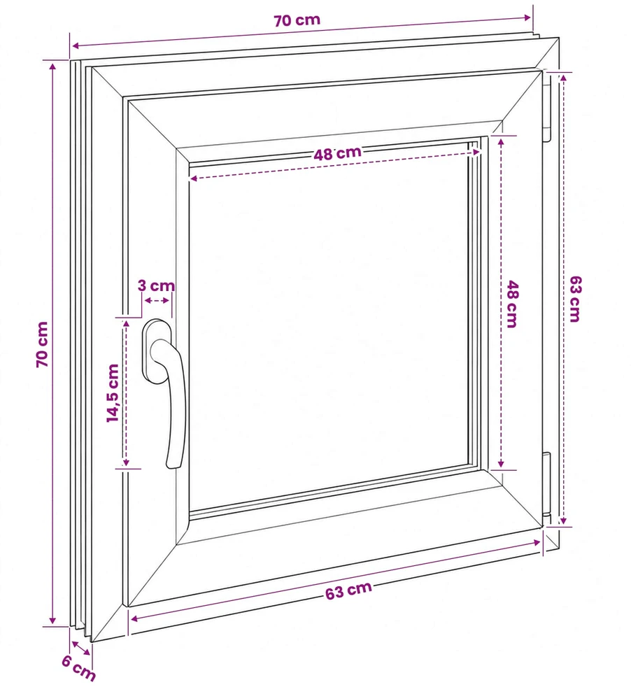 Bendras lango vidinis atspalvis baltas RISOR 70 x 70 cm