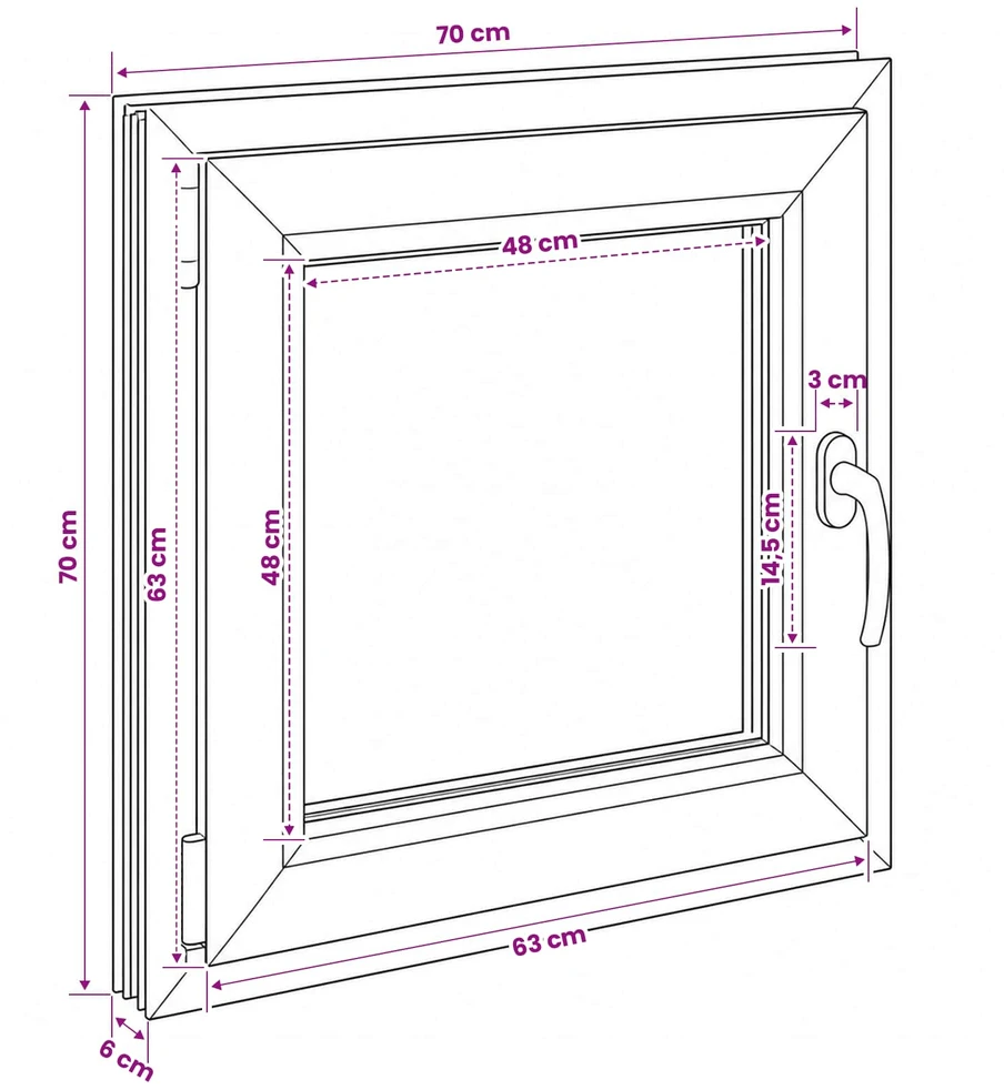 Bendras lango vidinis atspalvis baltas RISOR 70 x 70 cm