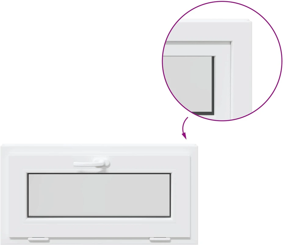 Požeminio lango RISOR 80 x 40 cm PVC ir skaidrus, lygus stiklas