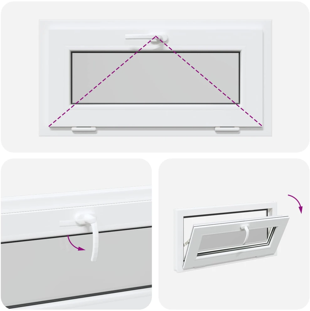 Požeminio lango RISOR 80 x 40 cm PVC ir skaidrus, lygus stiklas