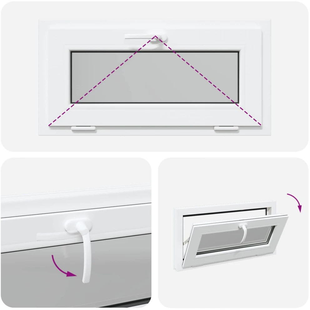 Požeminio lango RISOR 80 x 40 cm PVC ir stiklas