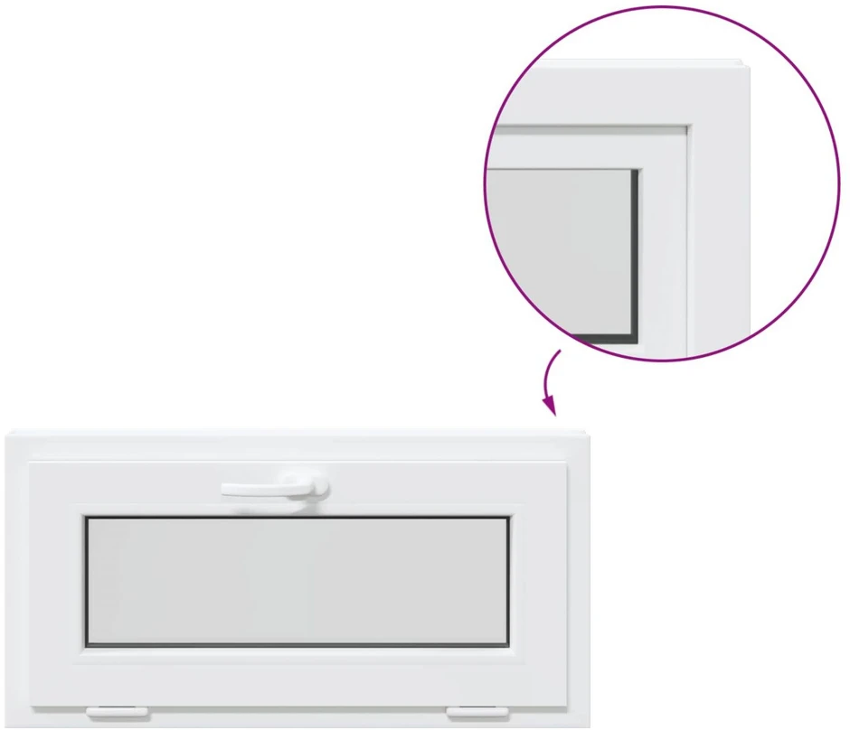 Požeminio lango RISOR 80 x 40 cm PVC ir stiklas