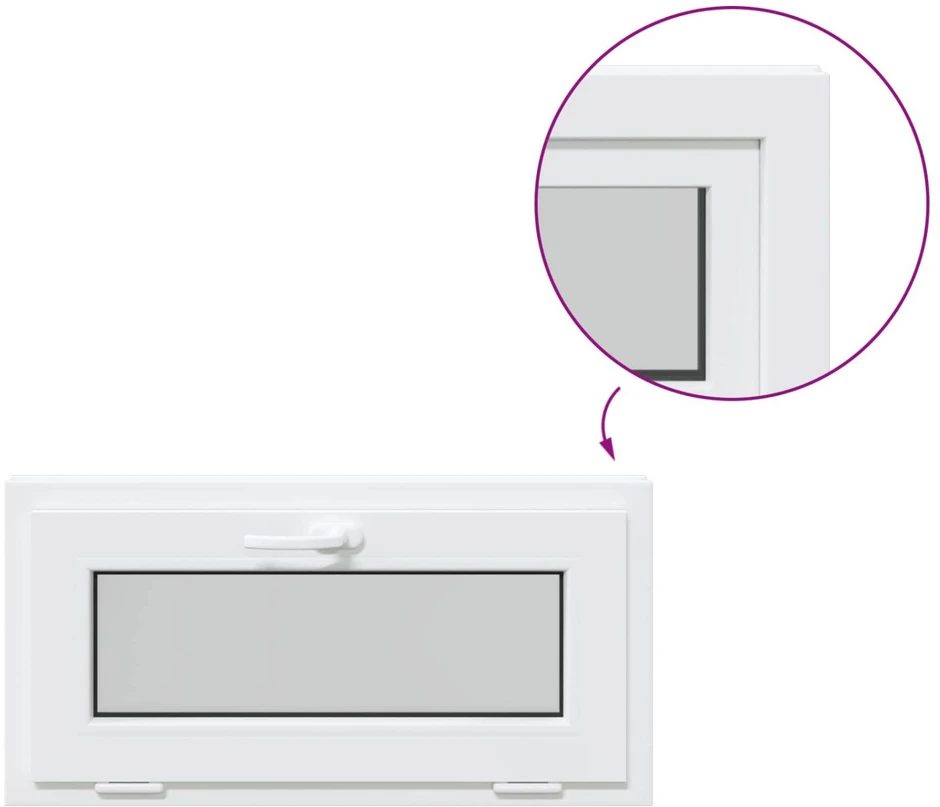 Požeminio lango RISOR 80 x 40 cm PVC ir stiklas