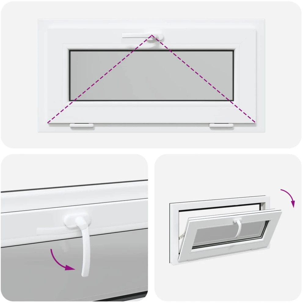 Požeminio lango RISOR 80 x 40 cm PVC ir stiklas