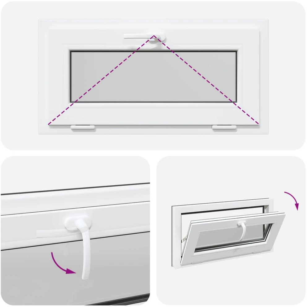Požeminio lango RISOR 80 x 40 cm PVC ir stiklas