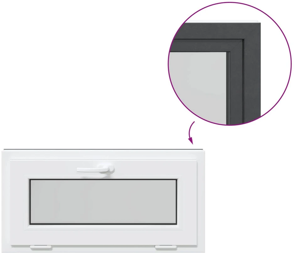 Požeminio lango RISOR 80 x 40 cm PVC ir stiklas