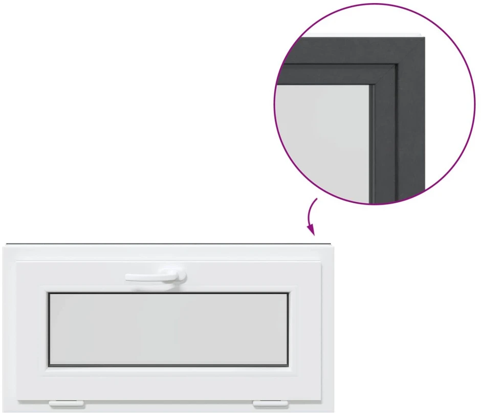 Požeminio lango RISOR 80 x 40 cm PVC ir stiklas