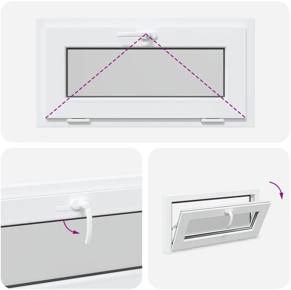 Požeminio lango RISOR 80 x 40 cm PVC ir stiklas