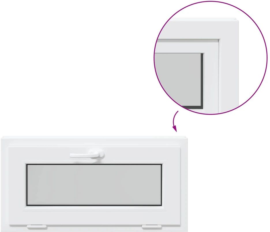 Požeminio lango RISOR 80 x 40 cm PVC ir skaidrus, lygus stiklas