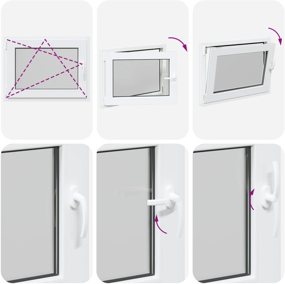 Požeminio lango RISOR 80 x 55 cm PVC ir stiklas