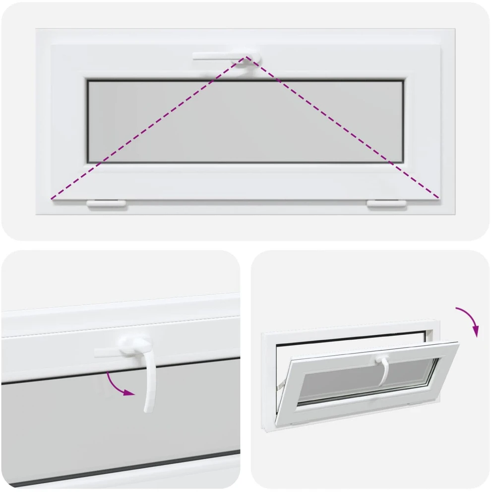 Požeminio lango RISOR 90 x 40 cm PVC ir stiklas
