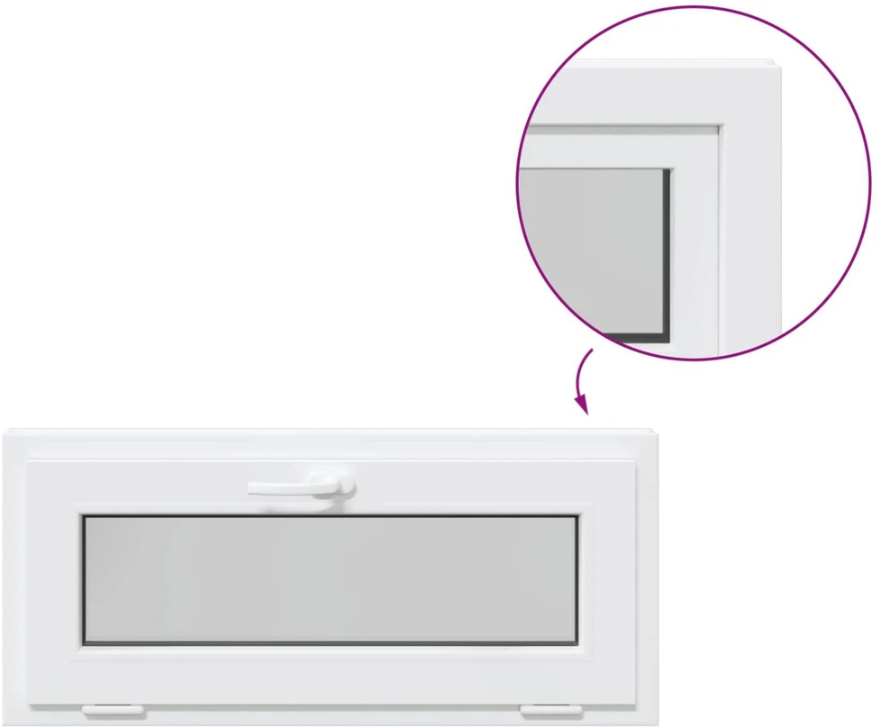 Požeminio lango RISOR 90 x 40 cm PVC ir stiklas