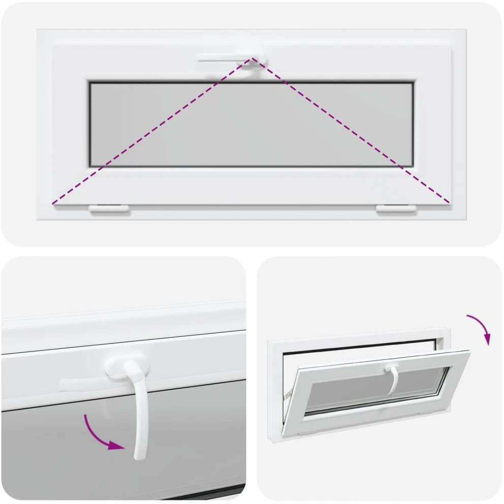 Požeminio lango RISOR 90 x 40 cm PVC ir stiklas